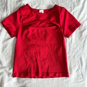 Red crop top